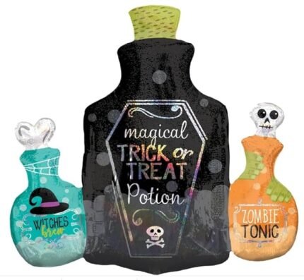 Potion Bottles Holographic Halloween Balloons | Trick or Treat Balloon, Halloween Balloon, Haunted Balloons,Balloon for Halloween Decoration, Scary Theme Decoration