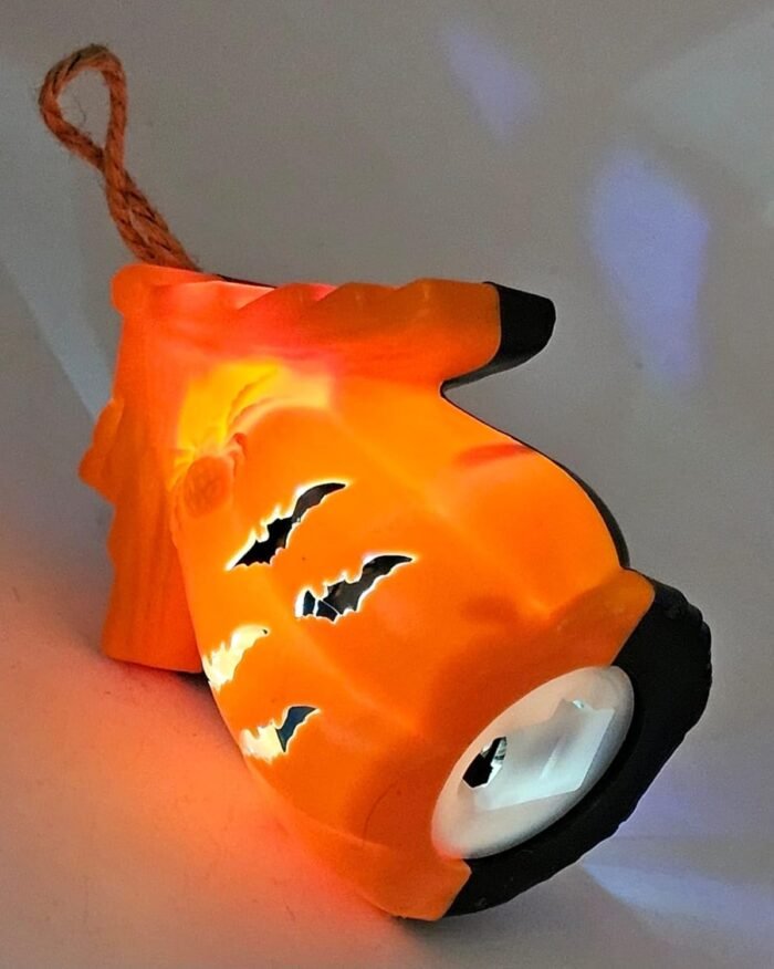 MPS My Party Suppliers Set of 2 Halloween Lamps, Halloween laltern, LED for Halloween Decoration, Halloween Hanging Decoration (Orange Black Lantern) - Image 7