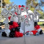 MPS MY PARTY SUPPLIERS® 13pcs/set Race Car Themed Birthday Balloons for a Fast-Paced Birthday Celebration Party Decoration Featuring Black And White Balloon Ranging Balloons, Racing Balloon Theme - Image 2