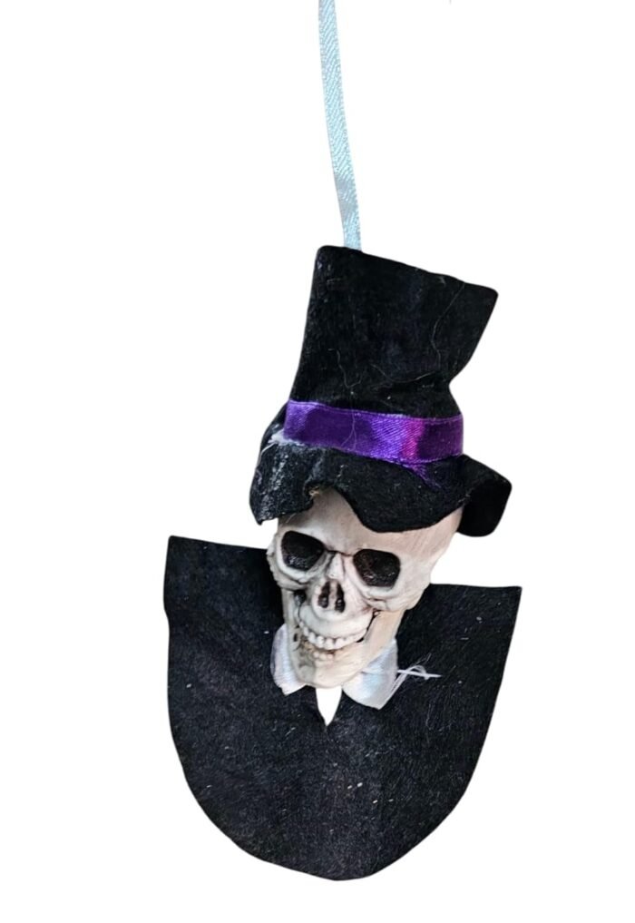 MPS MY PARTY SUPPLIERS® 1pc random Halloween Skeleton Decoration, Halloween Hanging Skull Garland, Skeleton Decor, Halloween Hanging Decor for Home, skull head Props, Multicolor Skull with Hat Garland - Image 4