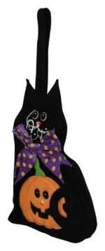 My Party Suppliers 1 pcs Halloween Candy Bag,Halloween Fall Plush Bag Cat Bat Jack-o-Lantern Ghost Pumpkin Candy Bag Day of Dead, Halloween Prop, Halloweed Decoration - Image 2