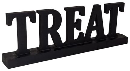 3D Treat Letters Wooden Sign Halloween Table Decoration, Halloween Theme Party Desktop Ornament