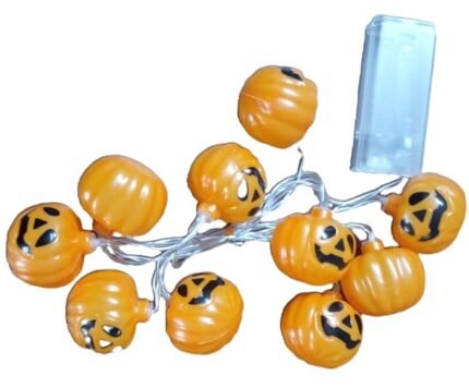 MPS My Party Suppliers 10pc Halloween Pumpkin Lights[5cm], Battery Operated Outdoor Halloween Lights, Pumpkin Ghost Light Decoration for Halloween, Happy Halloween Lights, Halloween Pumpkin Decor