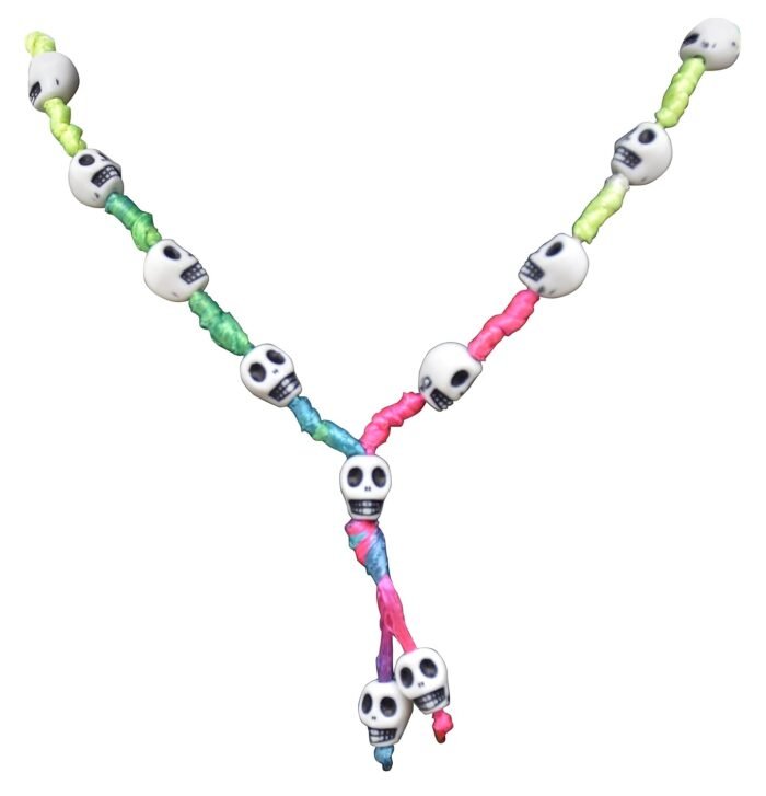 MY PARTY SUPPLIERS Jagmag® Multicolr Halloween Skull Mala Beads,Skull Beads Necklace, Halloween Skull Necklace, Skull Knotted Necklace - Image 3