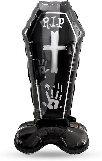 MPS MY PARTY SUPPLIERSĀ® 1pc Self-Standing Tombstone Halloween Foil Balloons Giant Scary Hallo ween Character Ghost, Pumpkin, Skeleton Balloons Halloween Party Floor Decoration ideas