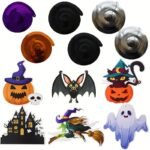 12pcs, Spooky Halloween Swirl Decorations - Pumpkin, Bat, Black Cat, Ghost, Witch, Haunted House Hanging Swirl Decorations - 6 Spiral Pendants for Atmosphere Arrangement and Festive Decoration - Image 2