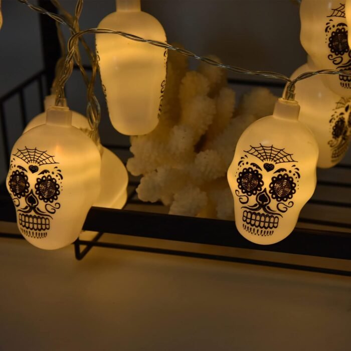 10 LED Dead Man Sugar Skull String Light for Halloween, Halloween Decoration Spooky String Light for Halloween Decoration Lights, Halloween Decoration String Light,Halloween Decor - Image 4