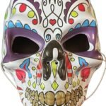 1 pcs Mask Sugar Skull Full Face Mask Mexican Masquerade Mask Fancy Dress Halloween Costume Accessory for Women Men Holiday/Halloween Theme Party Party Mask