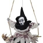 Halloween Decor Animated Witch Hanging Wooden Plaque Welcome Sign Outdoor Indoor Wall Door Hanger Sacry Horror Witch Ghost Yard Haunted House