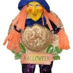Halloween Artificial Wreath Witch Scarecrow Pumpkin Wreath Halloween Welcome Sign for Front Door Hanging Wall Window Home Decorations