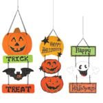 My Party Suppliers Halloween Decoration Hanging Hang tag Halloween Window Decoration Halloween Pumpkin Hanging Strips (Multi Color 1 pcs Randon Print)