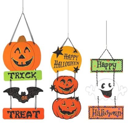 My Party Suppliers Halloween Decoration Hanging Hang tag Halloween Window Decoration Halloween Pumpkin Hanging Strips (Multi Color 1 pcs Randon Print)