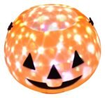 Rotating Music Light Up Trick or Treat Halloween Pumpkin Buckets Large Candy Lantern Basket for Kids Halloween Party Decoration