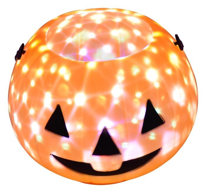 Rotating Music Light Up Trick or Treat Halloween Pumpkin Buckets Large Candy Lantern Basket for Kids Halloween Party Decoration - Image 1