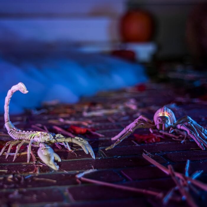 Set of 2 Light Up Halloween Spider & Scorpion Skeleton Decoration for Halloween Indoor/Outdoor Decor, and Halloween Holiday Party, LED Halloween Spider - Image 7