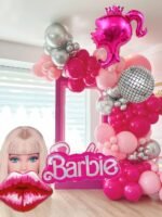 MPS My Party Suppliers Set of 6 Barbie Theme Foil Balloon for Birthday Decoration, Princess Theme, Balloons girls Party, Barbie Balloon Set for girls, Barbie doll Princess balloon, barbie pink balloon - Image 6