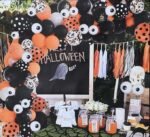 Halloween Balloon Arch Garland Kit |Black, Orange, White, Confetti Balloons | Happy Halloween Decoration Kit Balloons Halloween Party Decoration Photography Background (Set of 86 Pcs balloons) - Image 4