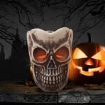 MY PARTY SUPPLIERS 2 pcs Halloween Skull Glowing Candle, Night Light Battery Operated Flameless Candles Tea Light Candle, Fake Candles for Christmas Halloween Pumpkin Decorations - Image 7