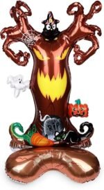 MPS MY PARTY SUPPLIERSĀ® 1pc Self-Standing Haunted Tree Halloween Foil Balloons Giant Scary Hallo ween Character Ghost, Pumpkin, Skeleton Balloons Halloween Party Floor Decoration ideas