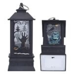 MPS My Party Suppliers 1Pc Halloween Lamps, Halloween laltern, LED for Halloween Decoration, Halloween Hanging Decoration (Black Vintage LED) - Image 3