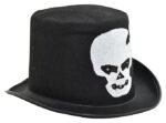 Hat Top Felt Black with Printed Skull,Halloween Hat, Skull Skeleton Light Top Hat Halloween Novelty Day of The Dead Cap , Skull Light Hat for Hallowwen Costume , Halloween Prop, Halloween Decor - Image 4