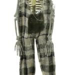 Posable Full Body Pumpkin with Hat Halloween Skeleton Ornament with Movable Joints for Haunted House Props Decorations Garden Party Festival, Pumpkin Skeleton Decoration for Home