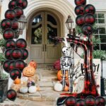 Halloween Skeleton Tree Foil Balloon, 80 x 140 cm, Black and Red Party Decoration kull Balloons For Halloween Party Decorations, Skeleton Hanging Tree Balloon - Image 4