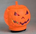 Moving Halloween Decoration Pumpkin Candy Holder Bucket 6.2 inch with Lights Sounds Perfect for Halloween Party Birthday Favor Candy for Trick or Treat(Orange) - Image 2