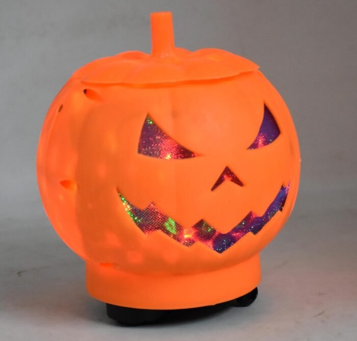 Moving Halloween Decoration Pumpkin Candy Holder Bucket 6.2 inch with Lights Sounds Perfect for Halloween Party Birthday Favor Candy for Trick or Treat(Orange) - Image 2