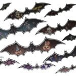Halloween Decorations 3D Luminous Bats Stickers, 20pcs Scary Fake Bats Black Halloween Stickers,12Size Visible Day and Night Wall Door Window Stickers,Haunted House Home Ideal Halloween Party Decor