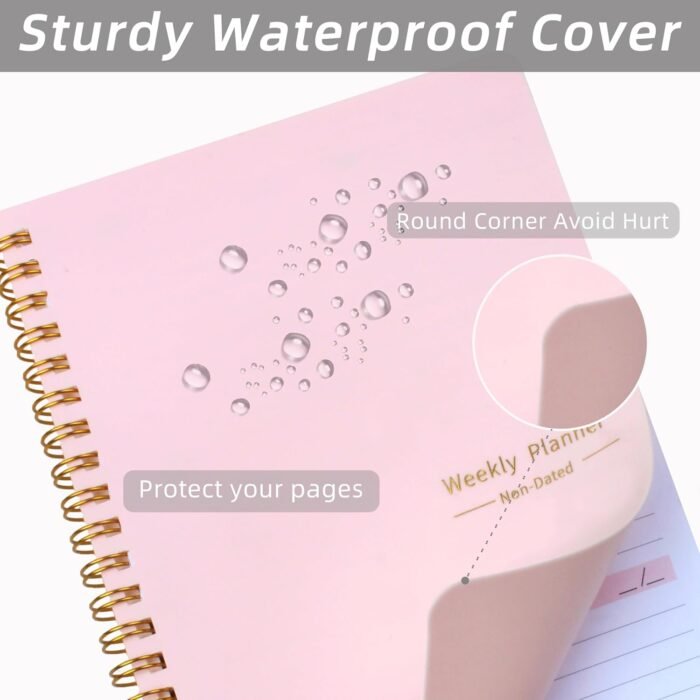 MPS MY PARTY SUPPLIERS® 1pc Pink Weekly Planner Non-dated, To Do List Notebook Tear-Off Sheets Notepad Day or Work Organizer, Scheduler for Goals, Tasks, Ideas Ideal for Home Office Fancy Stationery Items - Image 2