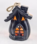 MPS My Party Suppliers Set of 2 Halloween Lamps, Halloween laltern, LED for Halloween Decoration, Halloween Hanging Decoration (Orange Black Lantern) - Image 2