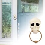 Skull Doorbell Skull Head Halloween Doorbell Halloween Style Battery Powered for Halloween| Spooky Door Bell Skull Bronze White Color with Motion Sensor Activated Voice (1Pcs Random Color) - Image 2
