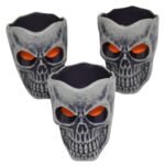 MY PARTY SUPPLIERS 2 pcs Halloween Skull Glowing Candle, Night Light Battery Operated Flameless Candles Tea Light Candle, Fake Candles for Christmas Halloween Pumpkin Decorations - Image 5