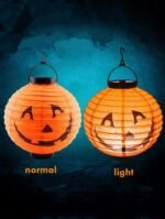 2 PCS Pumpkin Paper Lantern, Pumpkin Foldable Paper Lantern, Halloween Paper Lantern for Halloween Party Decor, Halloween Decoration, Light Up Jack o Lantern, Halloween Pumpkin Decoration - Image 6