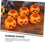 MPS My Party Suppliers Set of 6 Halloween Trick or Treat Pumpkin Candy Bucket Halloween Pumpkin Candy Basket Bucket Child Trick or Treat Big Candy Bag Home Halloween Party (6 Pumpkin Candy Basket) - Image 3