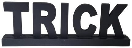 3D Trick Letters Wooden Sign Halloween Table Decoration, Halloween Theme Party Desktop Ornament