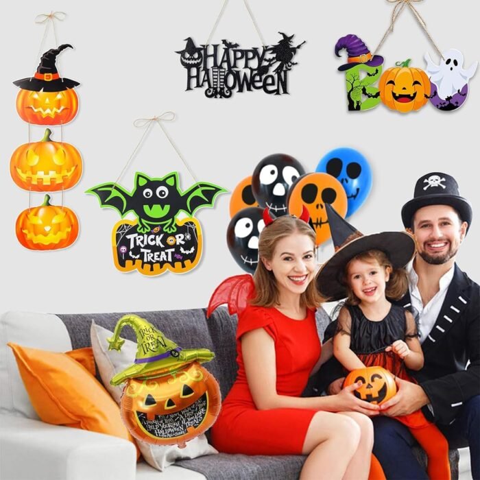 MPS MY PARTY SUPPLIERS® 1pc Halloween Wall or Door Hangings Halloween Spooky Pumpkin, Ghost, Witch, Bat Decorations Halloween Hangings Ornamants Haunted House Yard Decor - Image 5