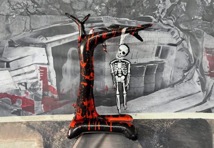 Halloween Skeleton Tree Foil Balloon, 80 x 140 cm, Black and Red Party Decoration kull Balloons For Halloween Party Decorations, Skeleton Hanging Tree Balloon - Image 3
