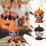 MPS My Party Suppliers Set of 2 Halloween Lamps, Halloween laltern, LED for Halloween Decoration, Halloween Hanging Decoration (Orange-Black Skull lamp) - Image 3