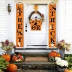 3 Pack Halloween Decorations Outdoor Indoor, Halloween Door Hanger Banner Trick or Treat Banner for Front Door Display for Garden, Durable Halloween Home Decor - Image 6
