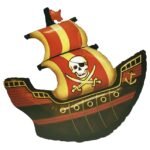 1Pcs Set Pirate Ship Balloon, Pirate Party Theme, Pirate Treasure, Jolly Roger, Pirate Birthday, Pirate Balloon