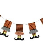 1 Set Witches Legs and Feet Decorative Banner, Witch Flag Hanging Decoration Halloween Door Sign, Halloween Flag,Halloween Decoration Banner
