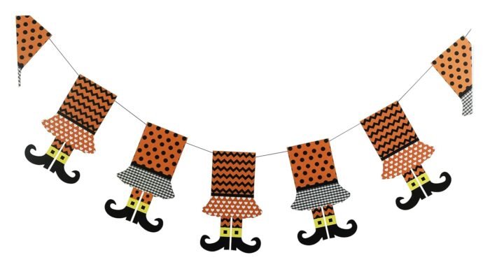 1 Set Witches Legs and Feet Decorative Banner, Witch Flag Hanging Decoration Halloween Door Sign, Halloween Flag,Halloween Decoration Banner - Image 1