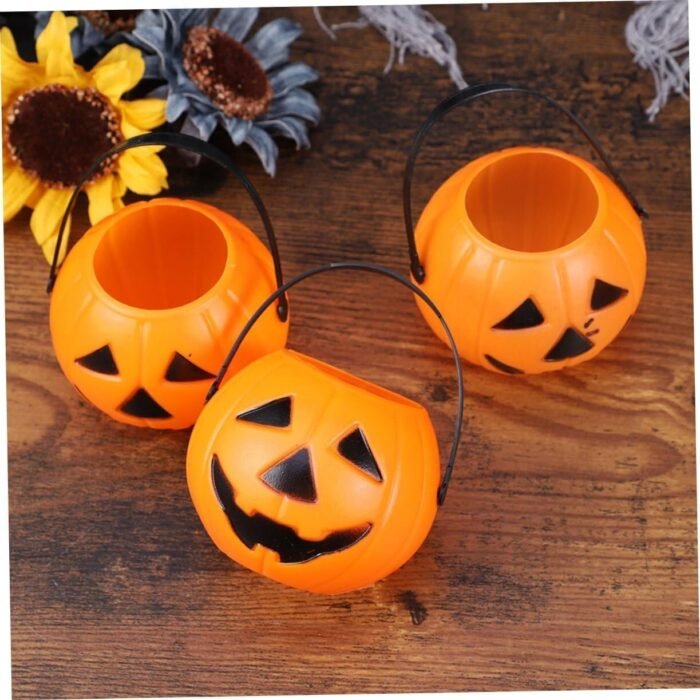 MPS My Party Suppliers Set of 6 Halloween Trick or Treat Pumpkin Candy Bucket Halloween Pumpkin Candy Basket Bucket Child Trick or Treat Big Candy Bag Home Halloween Party (6 Pumpkin Candy Basket) - Image 7