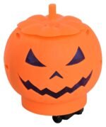 Moving Halloween Decoration Pumpkin Candy Holder Bucket 6.2 inch with Lights Sounds Perfect for Halloween Party Birthday Favor Candy for Trick or Treat(Orange)