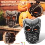 MY PARTY SUPPLIERS 2 pcs Halloween Skull Glowing Candle, Night Light Battery Operated Flameless Candles Tea Light Candle, Fake Candles for Christmas Halloween Pumpkin Decorations - Image 3