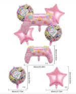 Gamer Birthday GAME ON! Foil Balloons Video Game Theme Birthday Party - Gaming Console Shape Foil Balloon (Gaming Pink Balloons) Party Decoration Balloon - Image 3