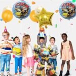 MPS MY PARTY SUPPLIERSĀ® Set of 5 Robot Shape Foil Balloon Foil Balloons for kids birthday Party Decoration, robot Balloon, Tech Theme, Robot-Theme Birthday, Silver star foil balloons - Image 4