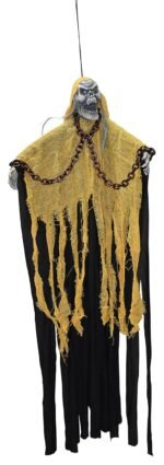 Scary Halloween Decorations Screaming Induction Glowing Pendant Big Ghost Skeleton Wizard for Halloween Haunted Home Decor Party - Image 7